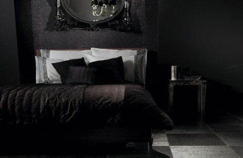 Оформление спальни в черном цвете