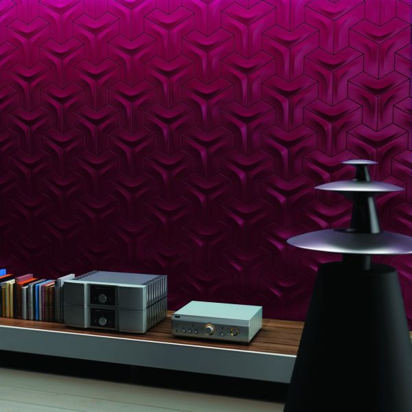Керамическая плитка бордового цвета для гостиной