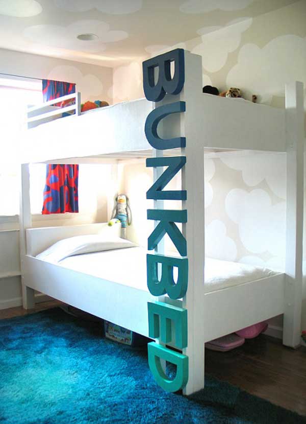 Двухъярусная современная кровать для детской комнаты