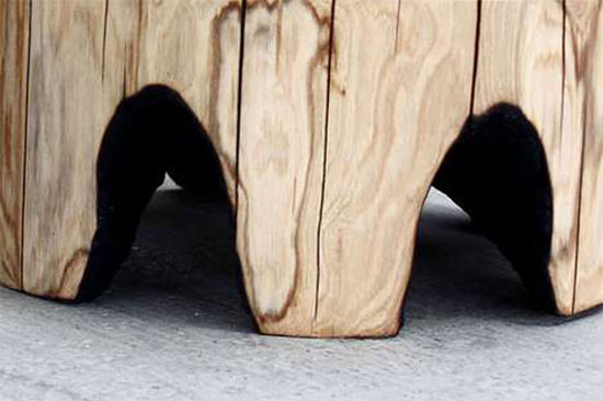 Стол из цельного ствола дерева для дачи своими руками
