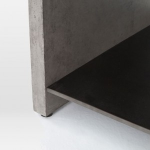 Мебель из бетона, журнальный столик с полкой