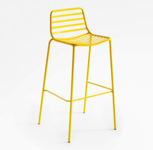 Colorful-bar-stools-yellow-metal
